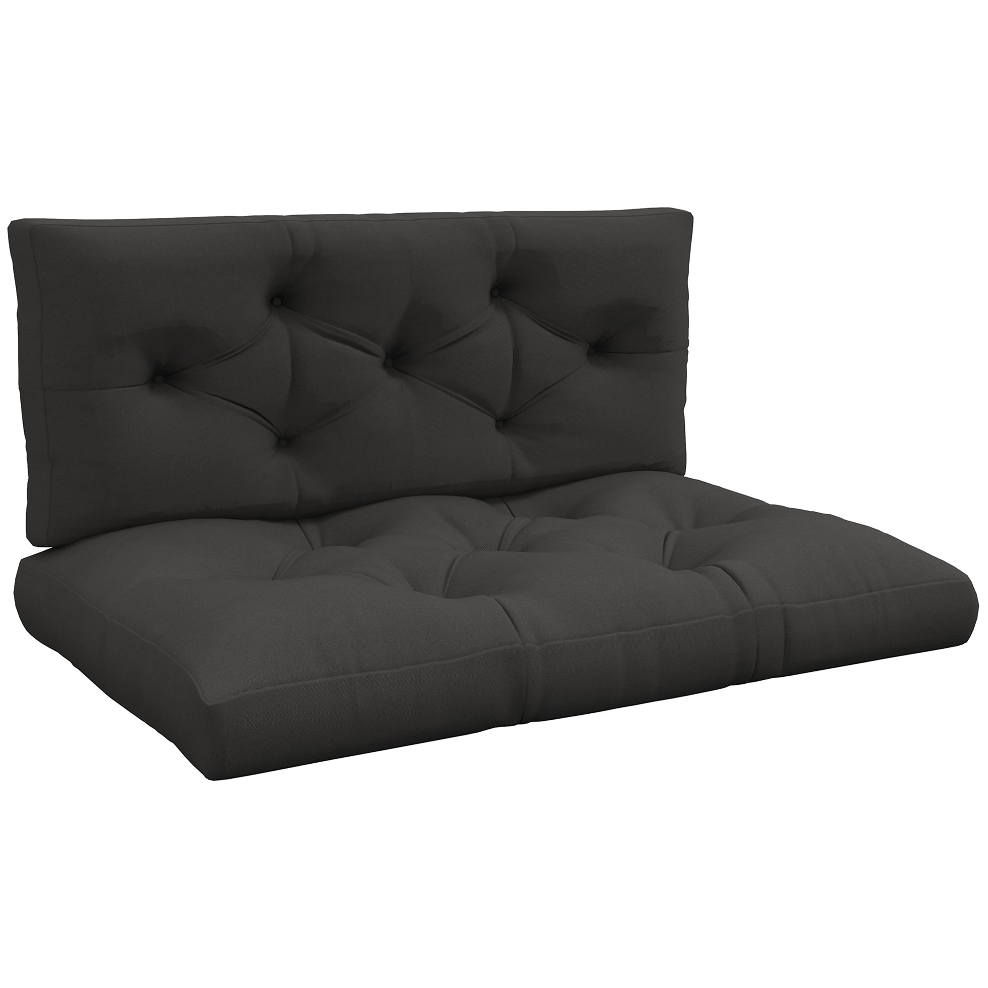 2 Seater Pallet Cushion 120cm x 80cm x 12cm Bench Cushion with UV Protection Seat Cushion Padding Water-Repellent Garden Bench Cushion for Pallet Sofa, Balcony Dark Grey