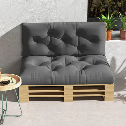 2 Seater Pallet Cushion 120cm x 80cm x 12cm Bench Cushion with UV Protection Seat Cushion Padding Water-Repellent Garden Bench Cushion for Pallet Sofa, Balcony Dark Grey