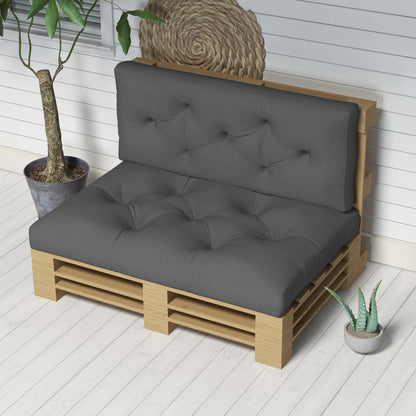 2 Seater Pallet Cushion 120cm x 80cm x 12cm Bench Cushion with UV Protection Seat Cushion Padding Water-Repellent Garden Bench Cushion for Pallet Sofa, Balcony Dark Grey