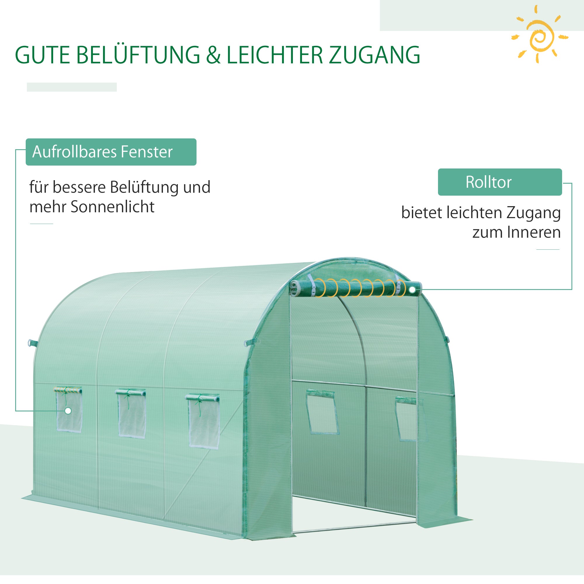 Greenhouse Cover Film 3x2x2m, Waterproof Garden Film with UV Protection, PE Film, Cover for Gardening Greenhouse Tunnel, Tunnel Film for Outdoor Area, Plants, Green