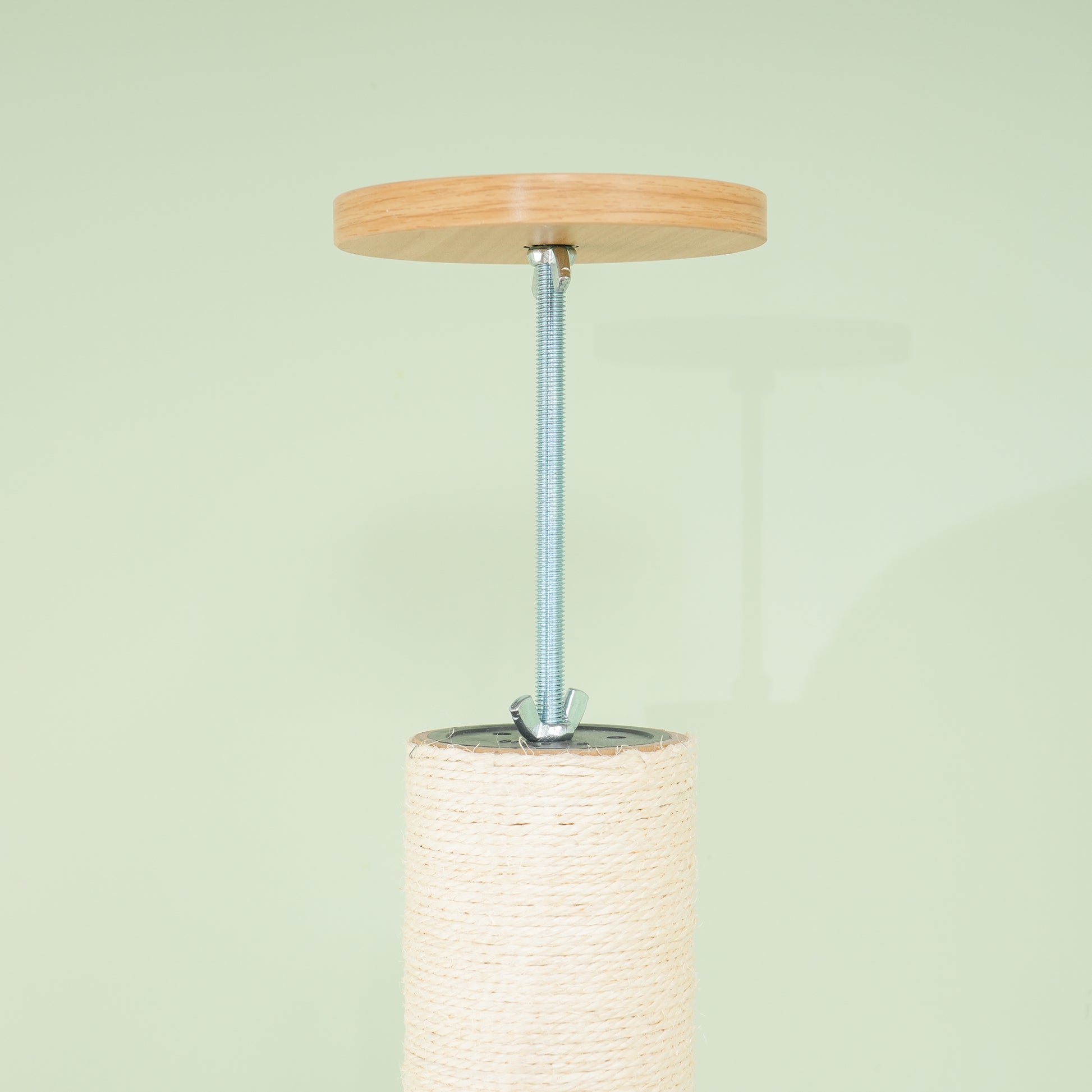 Cat Tree, Ceiling-high Cat Scratching Post, 230-250 cm, Climbing Tree with Hammock, Adjustable Height Cat Tree, Play Tree with Anti-tip Protection, Plush, Oak+Cream