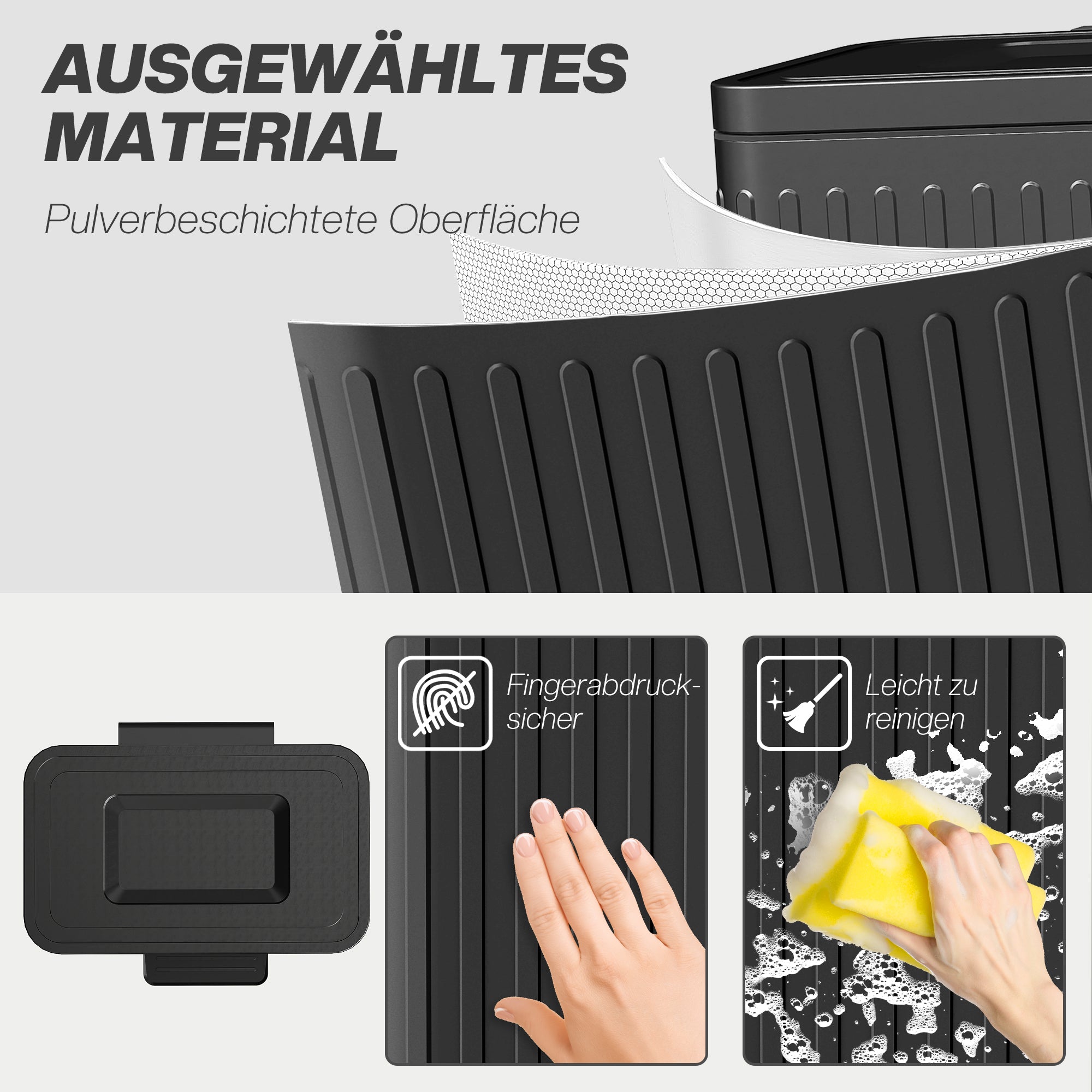 2×20 L Pedal Bin — 40 L Dual-Compartment Kitchen Waste Sorter, Soft-Close Lid, Hold-Open Function, Removable Inner Buckets, Black, 45.5 × 36.5 × 51 cm (17.9 × 14.4 × 20.1 in)