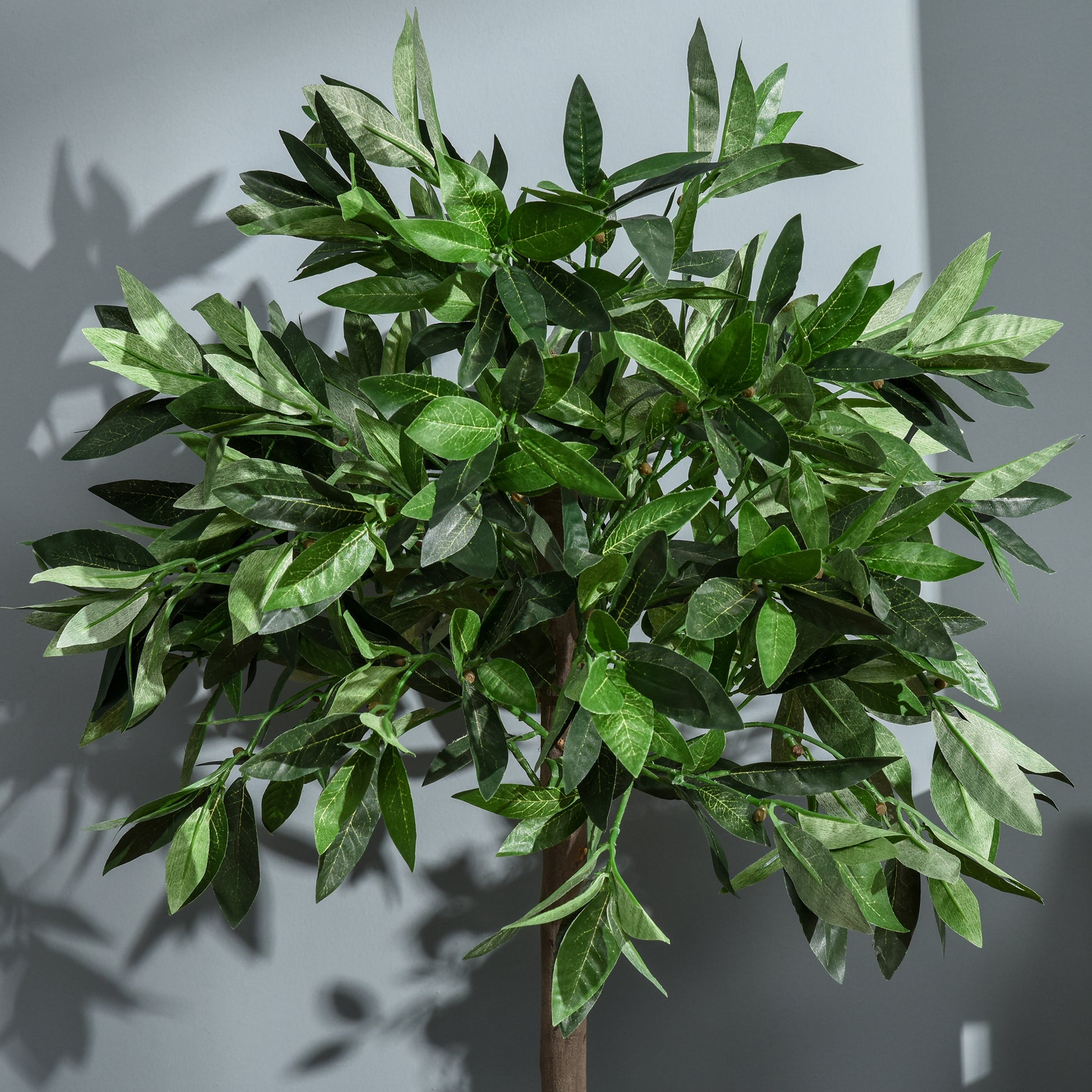 Set of 2 Artificial Laurel Trees, 90 cm Artificial Plants in Cement Pots, Indoor Plant, Artificial Plants for Indoor, Outdoor, Decorative Plants, Green