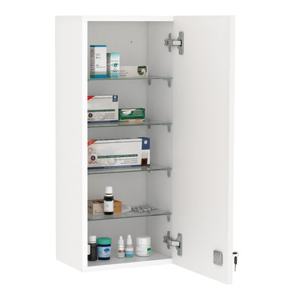 Medicine Cabinet Medicine Cabinet Wall Cabinet Hanging Cabinet with Adjustable Shelf First Aid Cross Lockable for Bathroom Kitchen Hallway White 30x20x70 cm