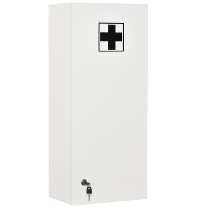Medicine Cabinet Medicine Cabinet Wall Cabinet Hanging Cabinet with Adjustable Shelf First Aid Cross Lockable for Bathroom Kitchen Hallway White 30x20x70 cm