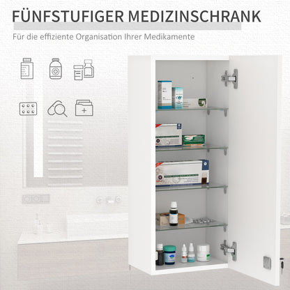 Medicine Cabinet Medicine Cabinet Wall Cabinet Hanging Cabinet with Adjustable Shelf First Aid Cross Lockable for Bathroom Kitchen Hallway White 30x20x70 cm