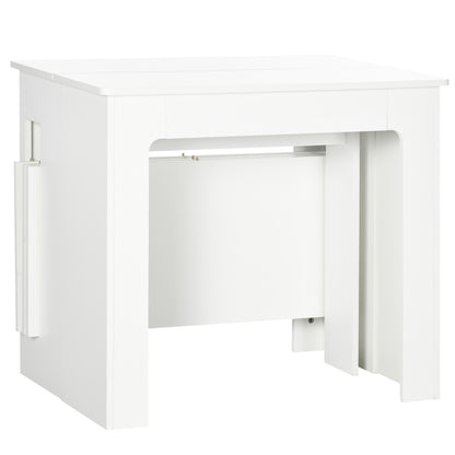 Extendable Dining Table for 4-6 People Console Table with Folding Wings Multifunctional Auxiliary Table for Study Kitchen Load 60 kg 180x85x75 cm White