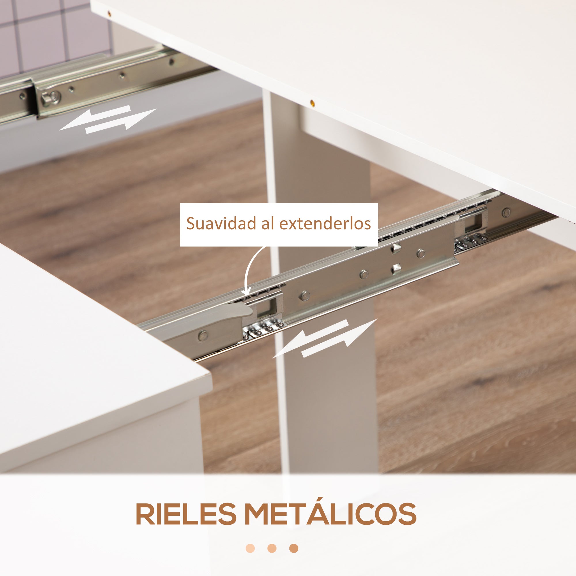 Extendable Dining Table for 4-6 People Console Table with Folding Wings Multifunctional Auxiliary Table for Study Kitchen Load 60 kg 180x85x75 cm White