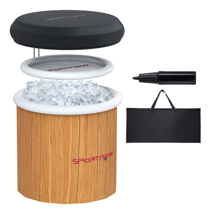 SPORTNOW Ice Bath Ø80cm Folding Ice Bath Tub Inflatable Ice Bucket with 6 Insulating Layers Cover, Carrying Bag, Portable Complete Set Adults Mobile Outdoor Ice Bath Tub for Athletes Beginners