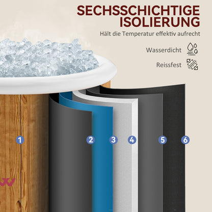 SPORTNOW Ice Bath Ø80cm Folding Ice Bath Tub Inflatable Ice Bucket with 6 Insulating Layers Cover, Carrying Bag, Portable Complete Set Adults Mobile Outdoor Ice Bath Tub for Athletes Beginners