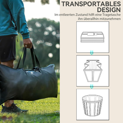 SPORTNOW Ice Bath Ø80cm Folding Ice Bath Tub Inflatable Ice Bucket with 6 Insulating Layers Cover, Carrying Bag, Portable Complete Set Adults Mobile Outdoor Ice Bath Tub for Athletes Beginners