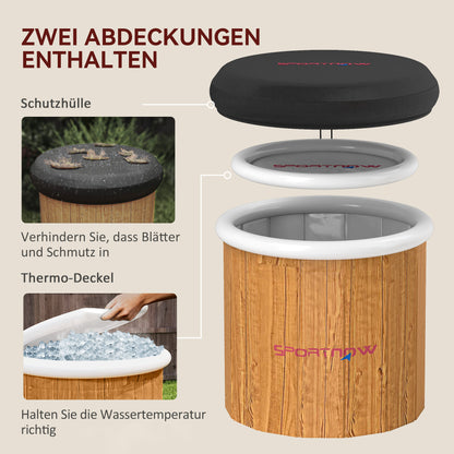 SPORTNOW Ice Bath Ø80cm Folding Ice Bath Tub Inflatable Ice Bucket with 6 Insulating Layers Cover, Carrying Bag, Portable Complete Set Adults Mobile Outdoor Ice Bath Tub for Athletes Beginners