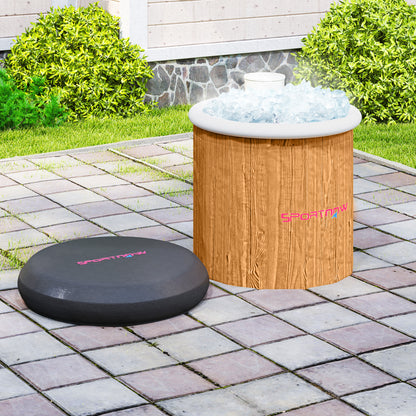 SPORTNOW Ice Bath Ø80cm Folding Ice Bath Tub Inflatable Ice Bucket with 6 Insulating Layers Cover, Carrying Bag, Portable Complete Set Adults Mobile Outdoor Ice Bath Tub for Athletes Beginners