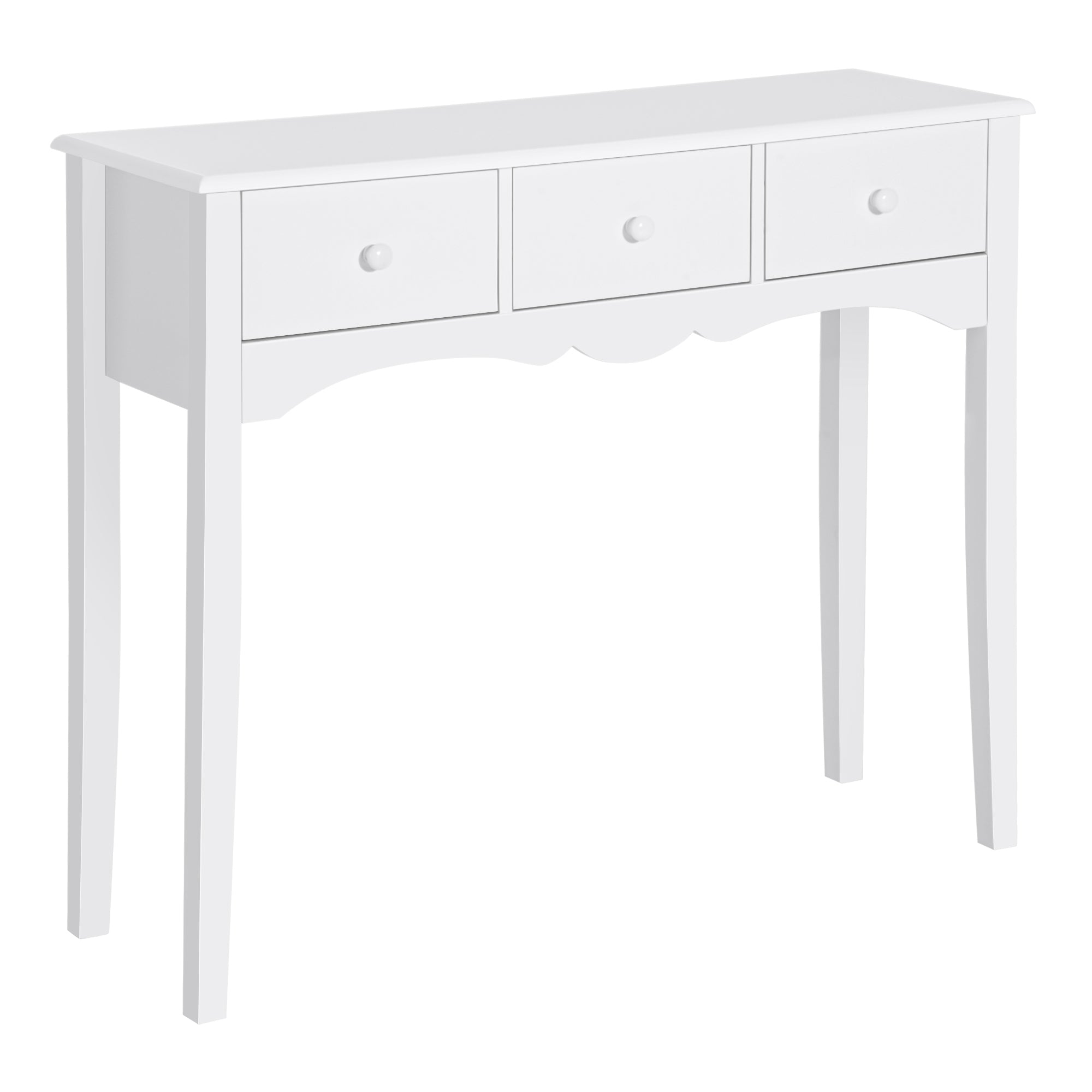 Wooden Entryway Console Table with 3 Drawers for Living Room Hallway Load 45 kg 100x32x85 cm White