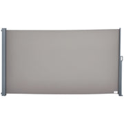 Retractable Side Awning 300 x 160 cm, Outdoor Aluminum Windscreen, Sun Protection, Extendable Privacy Screen for Balcony, Garden, Patio, Gray