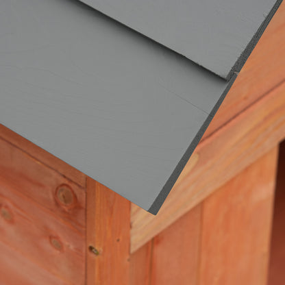 Raised Kennel for Dogs up to 15 kg, Kennel for Cats Dogs Outdoor in Fir Wood, 81.3x91.5x98.5 cm