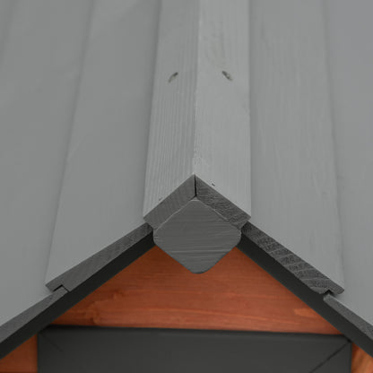 Raised Kennel for Dogs up to 15 kg, Kennel for Cats Dogs Outdoor in Fir Wood, 81.3x91.5x98.5 cm