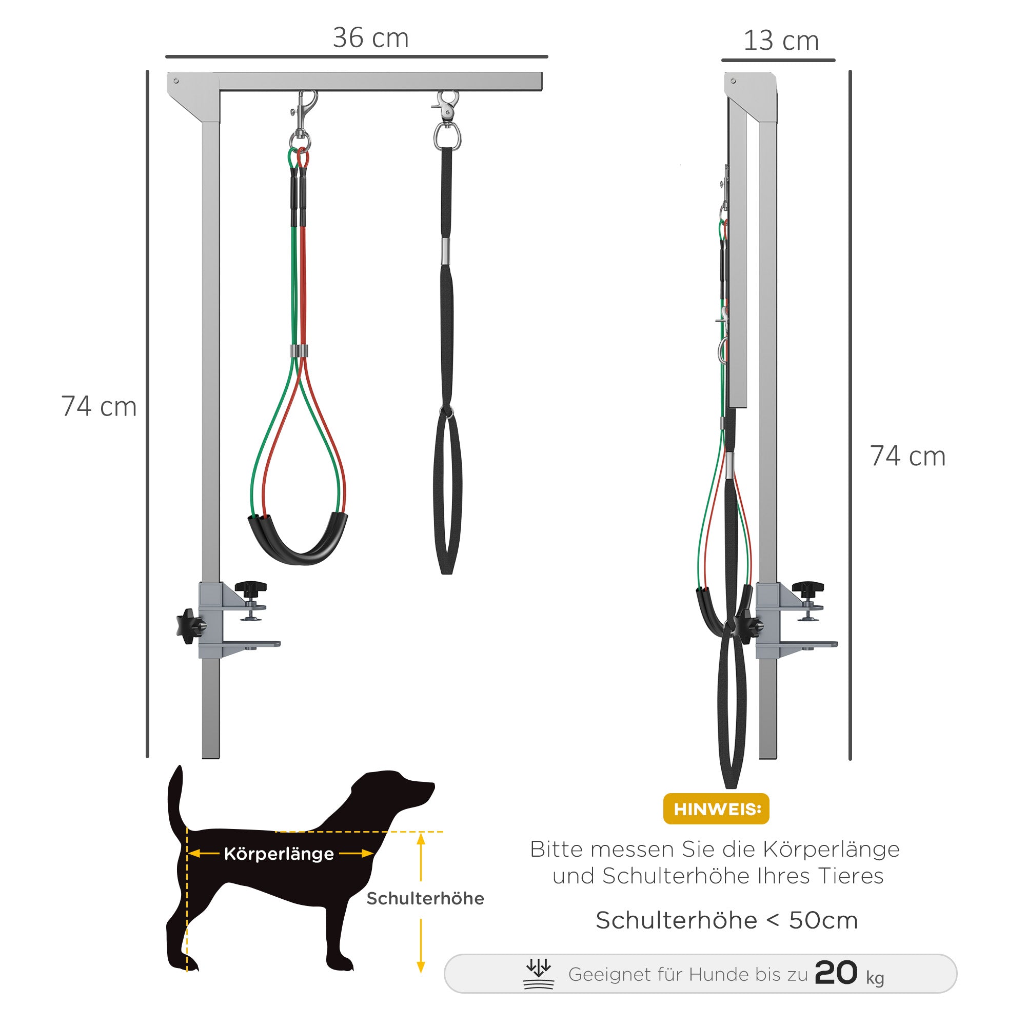 Pet Grooming Arm with Clamp Adjustable Grooming Arm with Loop Dogs Foldable Grooming Arm Height Adjustable Pet Grooming Arm for Medium Cats Dogs Silver