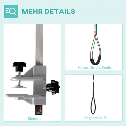 Pet Grooming Arm with Clamp Adjustable Grooming Arm with Loop Dogs Foldable Grooming Arm Height Adjustable Pet Grooming Arm for Medium Cats Dogs Silver