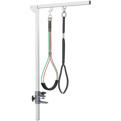 Pet Grooming Arm with Clamp Adjustable Grooming Arm with Loop Dogs Foldable Grooming Arm Height Adjustable Pet Grooming Arm for Medium Cats Dogs Silver