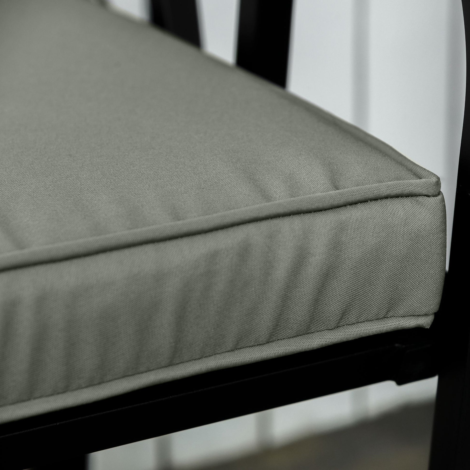 Removable Garden Bench Cushions - Swing Seat Cushions - Set of 2 - dim. 120L x 50W cm - 5 cm Padding - Tie Cords - Gray Polyester