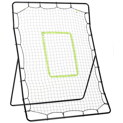 Rebounder for Soccer Rebound Wall Portable with Strike Zone Rebound Net Kickback Rebound Wall Rebound Wall for Baseball Basketball Soccer Goal for Kids and Teens Training 123x174cm, Black