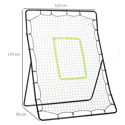 Rebounder for Soccer Rebound Wall Portable with Strike Zone Rebound Net Kickback Rebound Wall Rebound Wall for Baseball Basketball Soccer Goal for Kids and Teens Training 123x174cm, Black