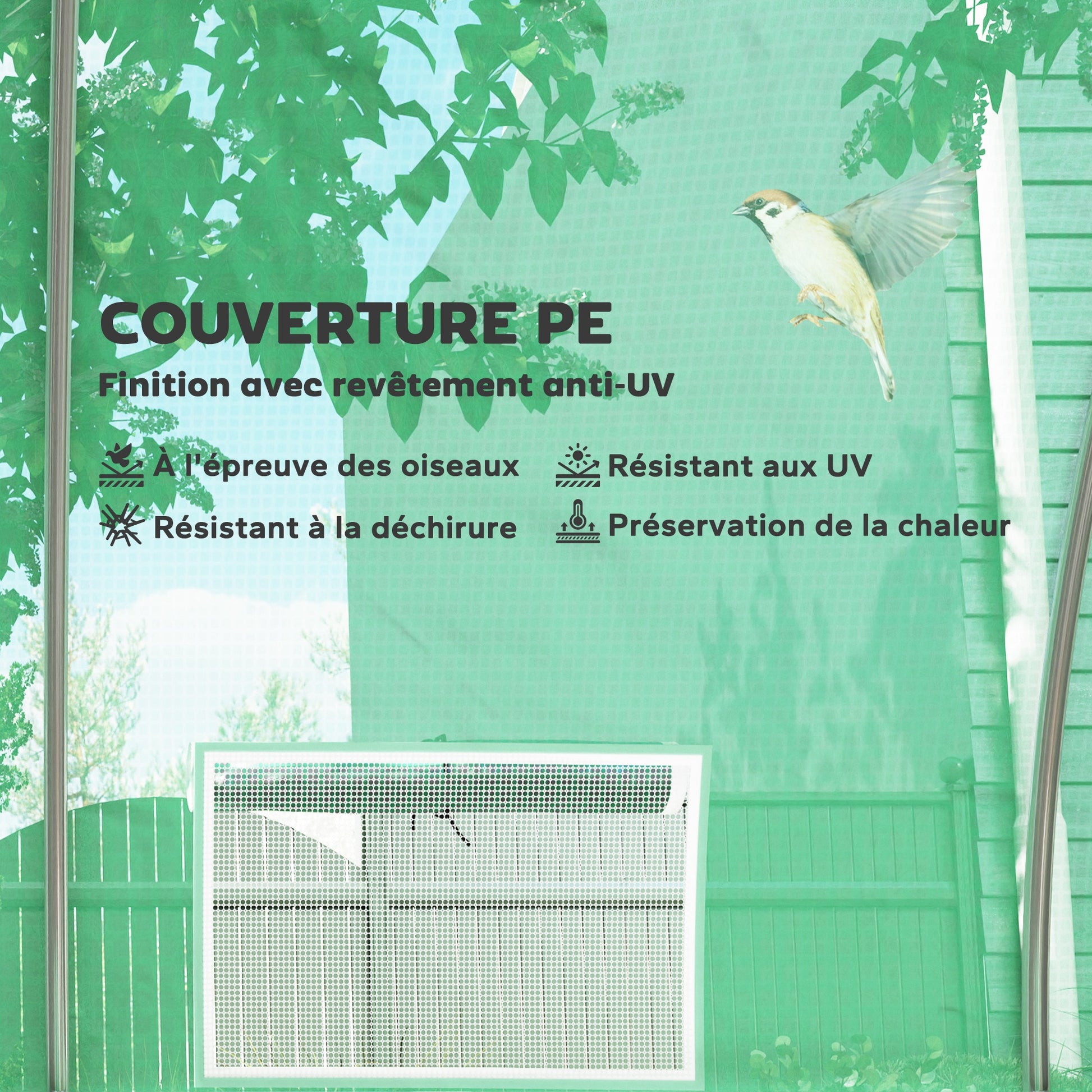 Garden Tunnel Greenhouse 24m² 8L x 3W x 2H m - 16 Windows, Roll-up Zippered Door - Galvanized Tubular Steel Frame, High Density PE Greenhouse cover