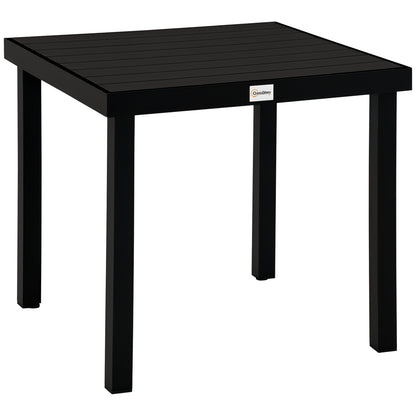 Garden Table for 4 People Dining Table Aluminum Table Outdoor Furniture Lounge Furniture Easy-Care Plastic Black 78 x 78 x 74 cm