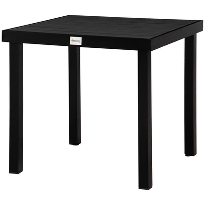 Garden Table for 4 People Dining Table Aluminum Table Outdoor Furniture Lounge Furniture Easy-Care Plastic Black 78 x 78 x 74 cm