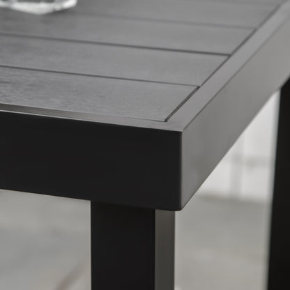 Garden Table for 4 People Dining Table Aluminum Table Outdoor Furniture Lounge Furniture Easy-Care Plastic Black 78 x 78 x 74 cm