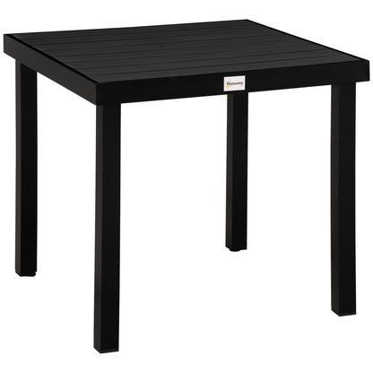 Garden Table for 4 People Dining Table Aluminum Table Outdoor Furniture Lounge Furniture Easy-Care Plastic Black 78 x 78 x 74 cm
