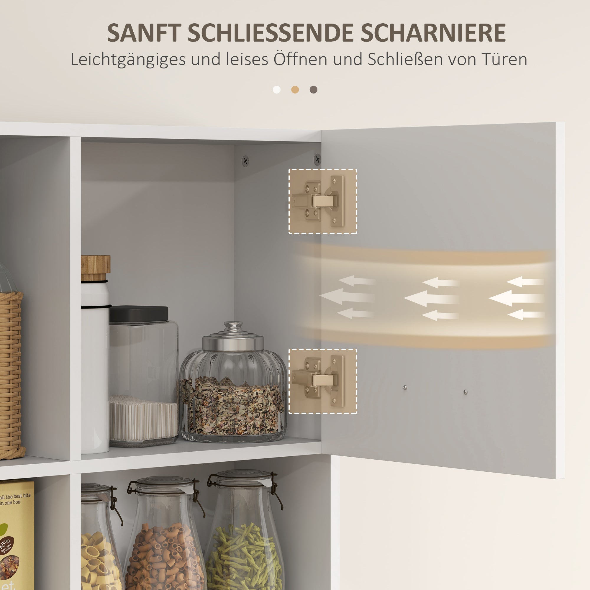 Kitchen Cabinet, Tall Cabinet with Adjustable Shelf, Drawer, Buffet Cabinet with Soft-Close Door, Display Cabinet Storage Cabinet for Kitchen Dining Room 80x35x180 cm White