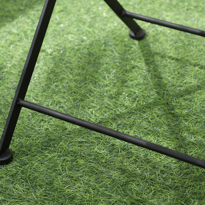 3-Piece Garden Set with Mosaic, Round Outdoor Table with 2 Folding Metal Chairs, Blue