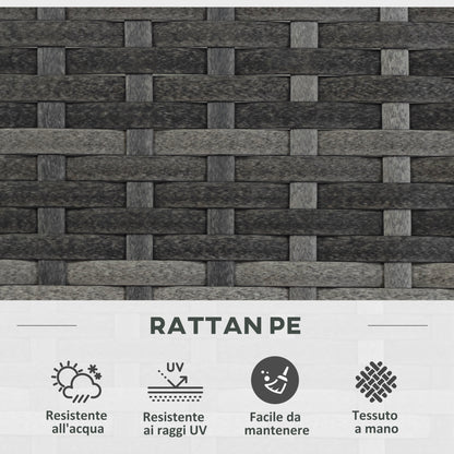 Planter with Trellis for Climbers, Raised Planter with 2 Inner Pots, Steel and PE Rattan Frame, 57x30x107cm, Gray