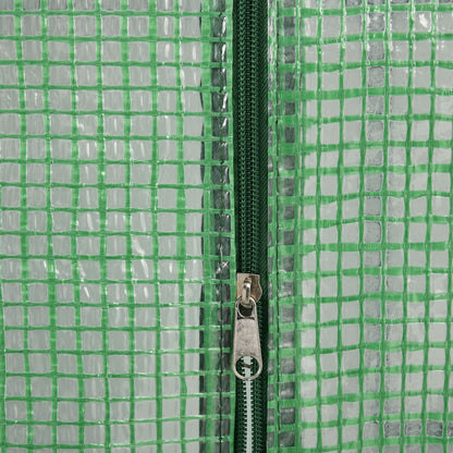 Walk-in Greenhouse with 8 Shelves Tomato Greenhouse Greenhouse with Door Green Steel PE Plastic 143 x 138 x 190 cm