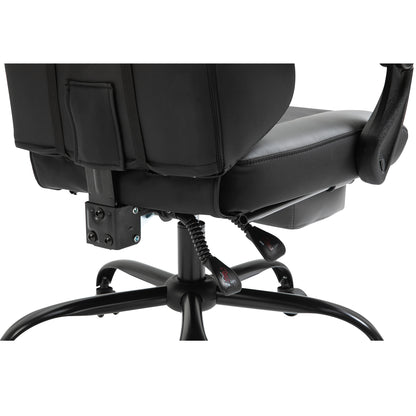 Ergonomic Gaming Chair Office Chair Desk Chair, Swivel Chair Height Adjustable, Adjustable Lumbar Pillow with Footrest Black 62x52x128 cm