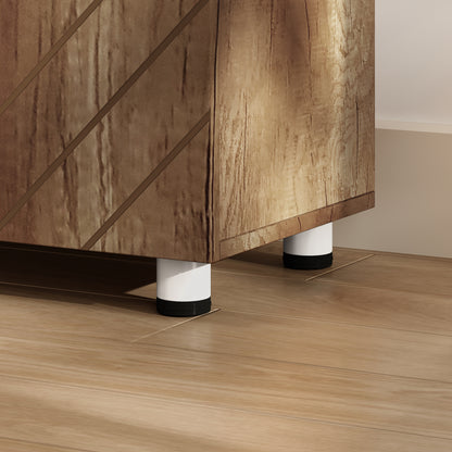 TV Stand Wooden TV Cabinet for TVs up to 50 Inches with 2 Cabinets and Open Compartment and Drawer for Living Room Bedroom, 120 x 30 x 45 cm, Natural Wood