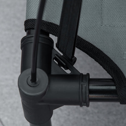 Elevated Dog Bed with Canopy, Pet Bed, Dog Lounger Outdoor with Roof, Breathable, Taft Fabric for Camping Gray 61 x 46 x 62 cm