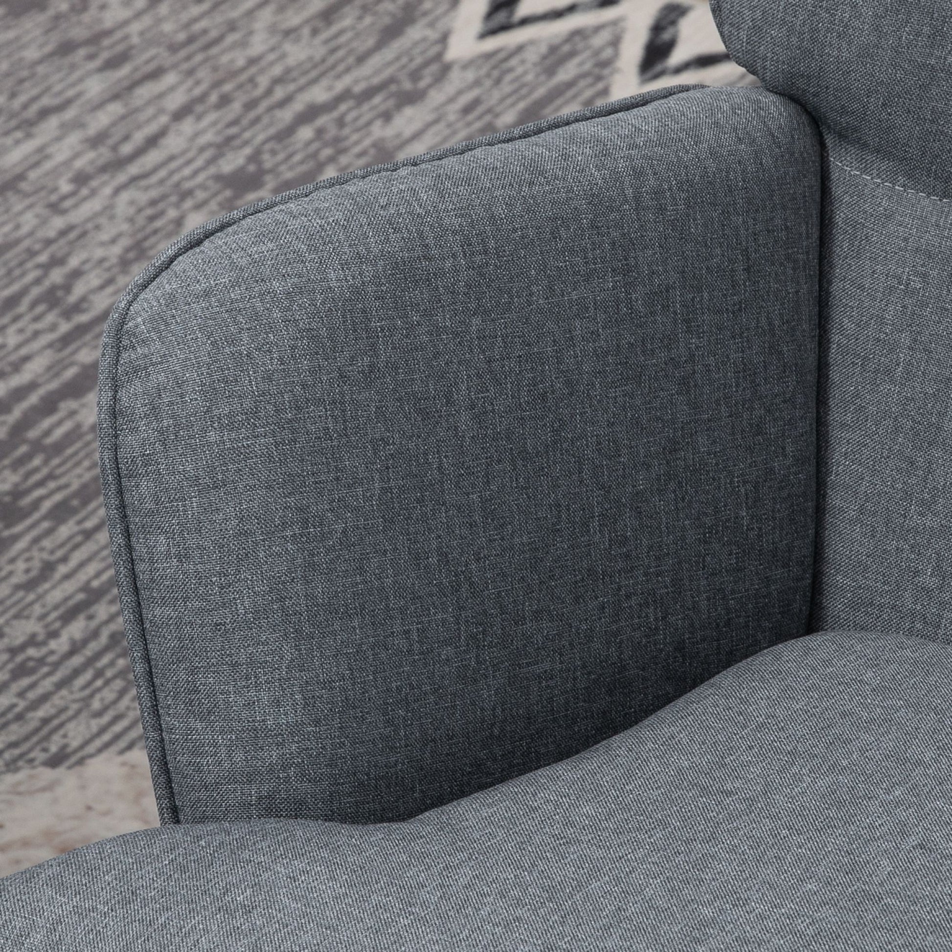Rocking Chair Rocking Chair with Ottoman, Armchair, Nursing Chair with Linen Look, Rocking Chair up to 130 kg Capacity for Bedroom, Living Room, Gray