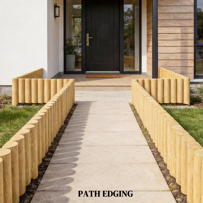 Wooden Garden Fence 69.3 x 11.8 in — Fence Panels, Pet Barrier, Landscape Border for Flowerbeds, Natural Wood