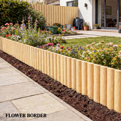 Wooden Garden Fence 69.3 x 11.8 in — Fence Panels, Pet Barrier, Landscape Border for Flowerbeds, Natural Wood