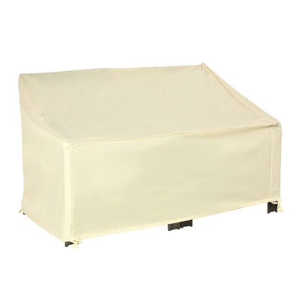 2-Seater Bench Cover 140x84x56/94 cm Outdoor Furniture Cover Oxford 600D Fabric with Waterproof Coating for Garden Patio Terrace Cream