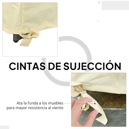 2-Seater Bench Cover 140x84x56/94 cm Outdoor Furniture Cover Oxford 600D Fabric with Waterproof Coating for Garden Patio Terrace Cream