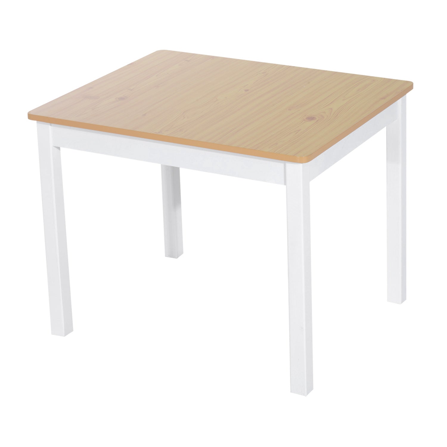 Kids Table and Chairs 4-Piece Set Children's Table with 2 Chairs and Storage Bench Furniture Set for Kids Activities 3+ Years for Bedroom Playroom White and Natural