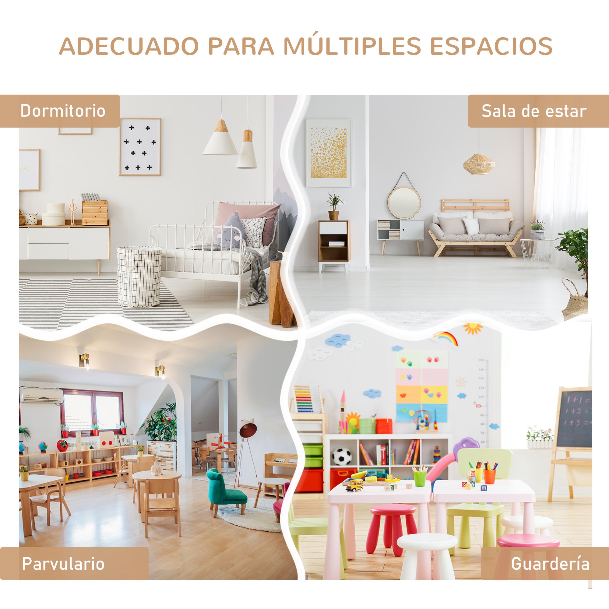 Kids Table and Chairs 4-Piece Set Children's Table with 2 Chairs and Storage Bench Furniture Set for Kids Activities 3+ Years for Bedroom Playroom White and Natural