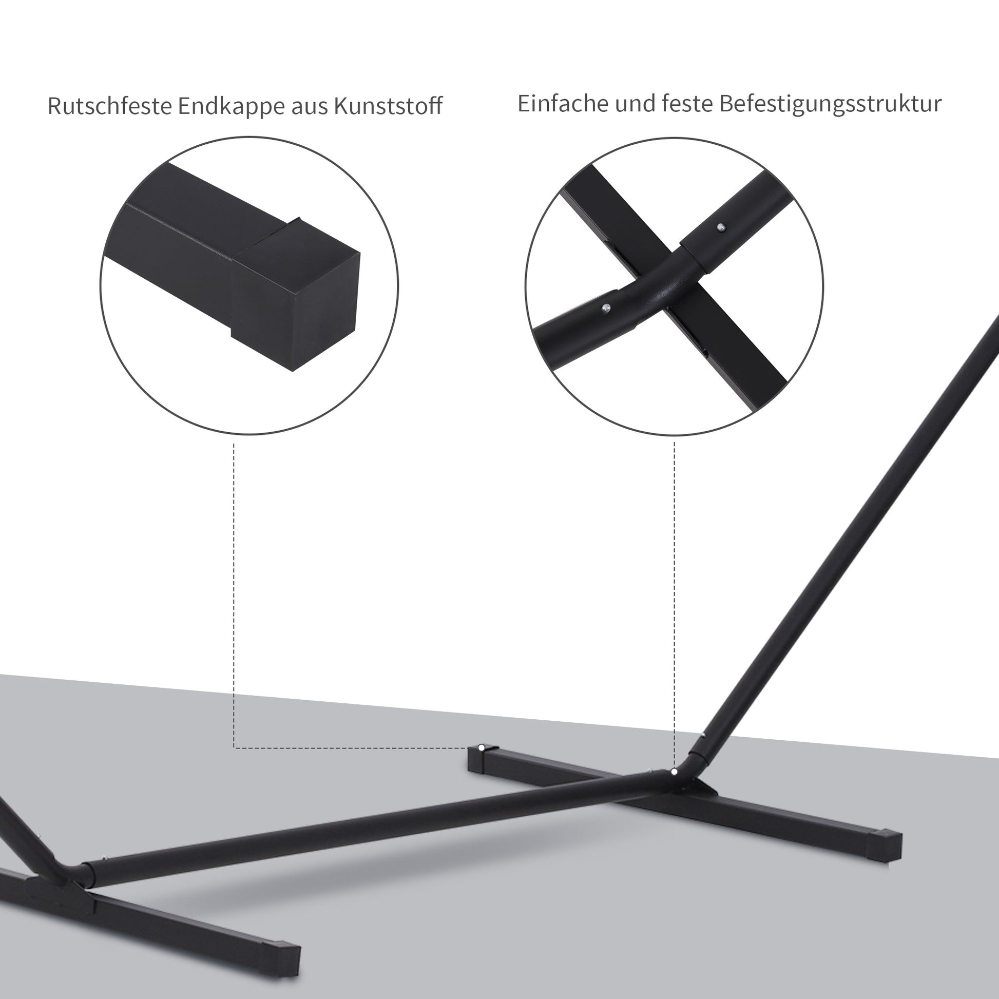 Hammock Stand for Hammocks Hammock Stand with Hooks Garden Beach Metal 360 x 92 x 112 cm up to 120 kg