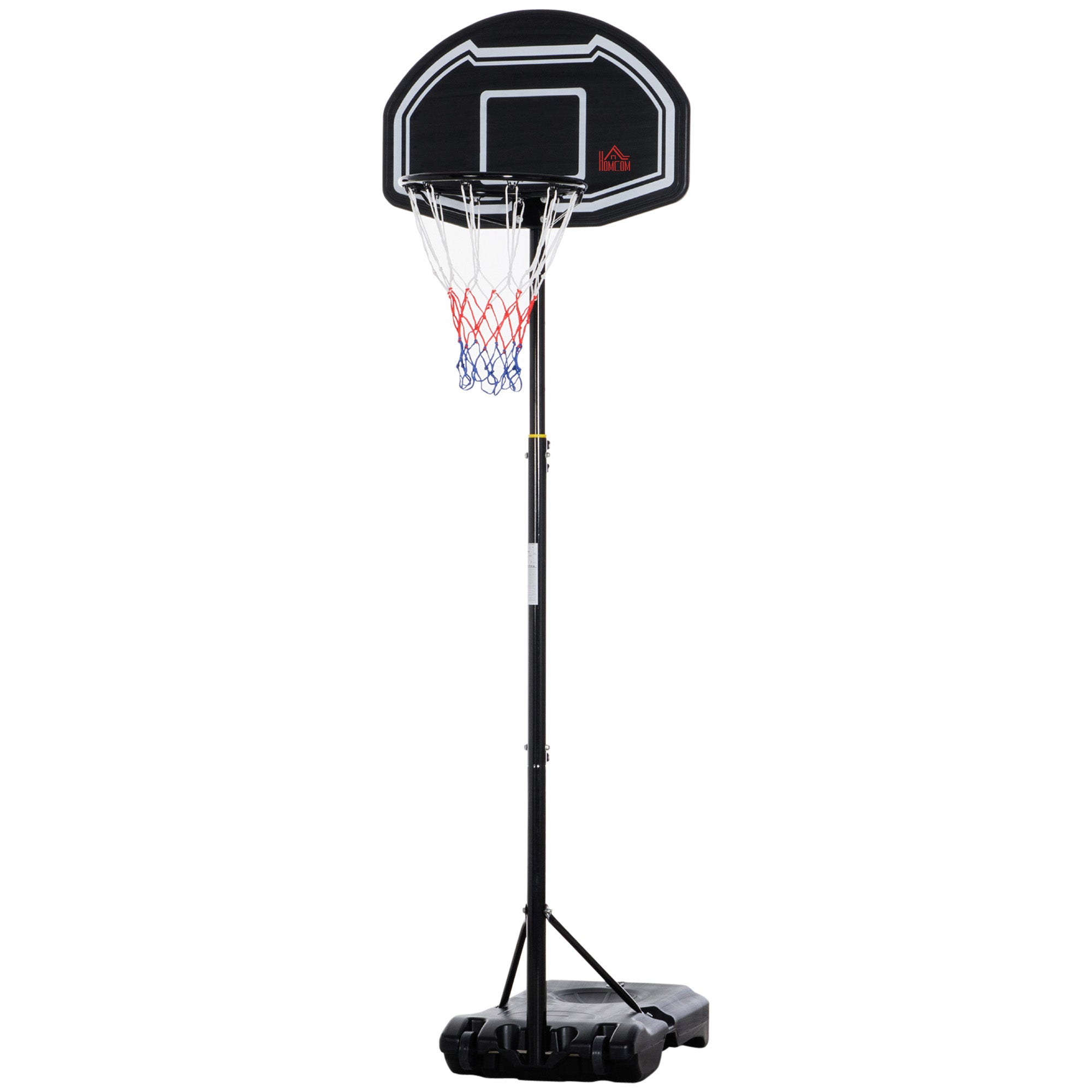 Adjustable Portable Outdoor Basketball Hoop — 63–83 in Height, PE Backboard, Wheeled Fillable Base — Teens & Adults