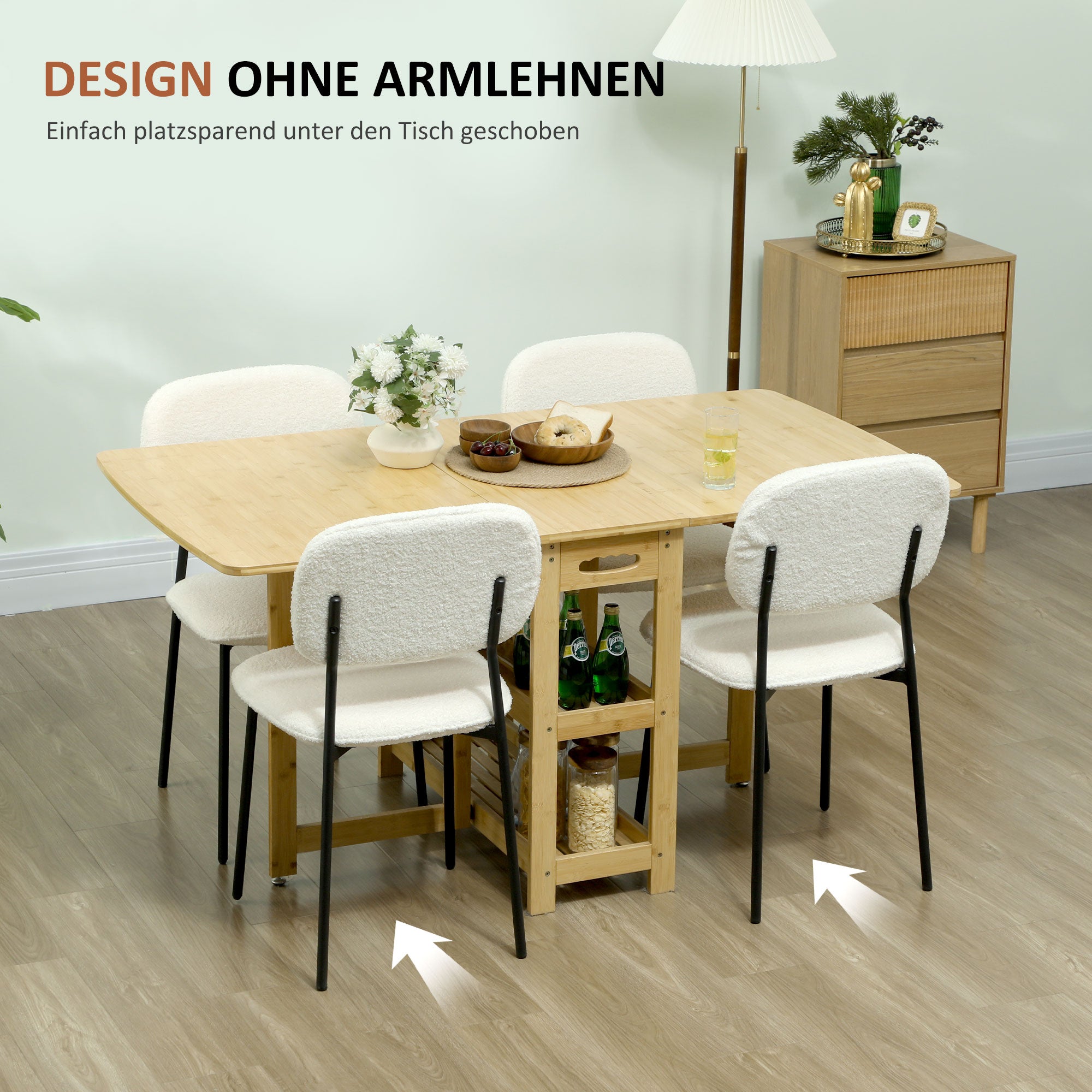 Dining Chairs Set of 4, Kitchen Chair with Backrest, Upholstered Chair with Velvet Look and Steel Legs, Modern Living Room Chair for Dining Room, Kitchen, Living Room, White