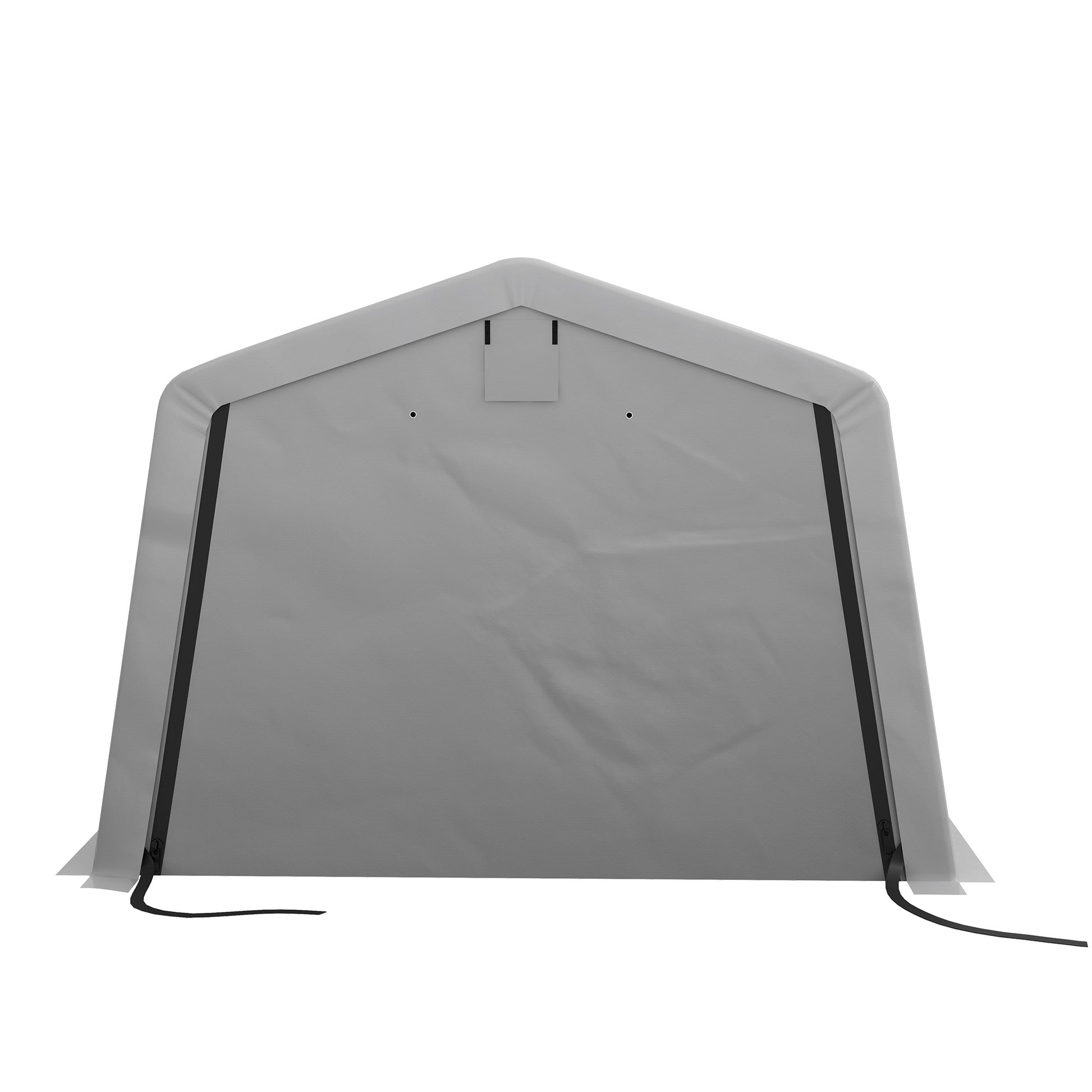 Garage Carport Tent 6.2L x 3.3W x 2.4H m Sturdy Galvanized Steel High-Density PE 150 g/m² Waterproof Anti-UV, Light Gray 1 Door and 2 Vents
